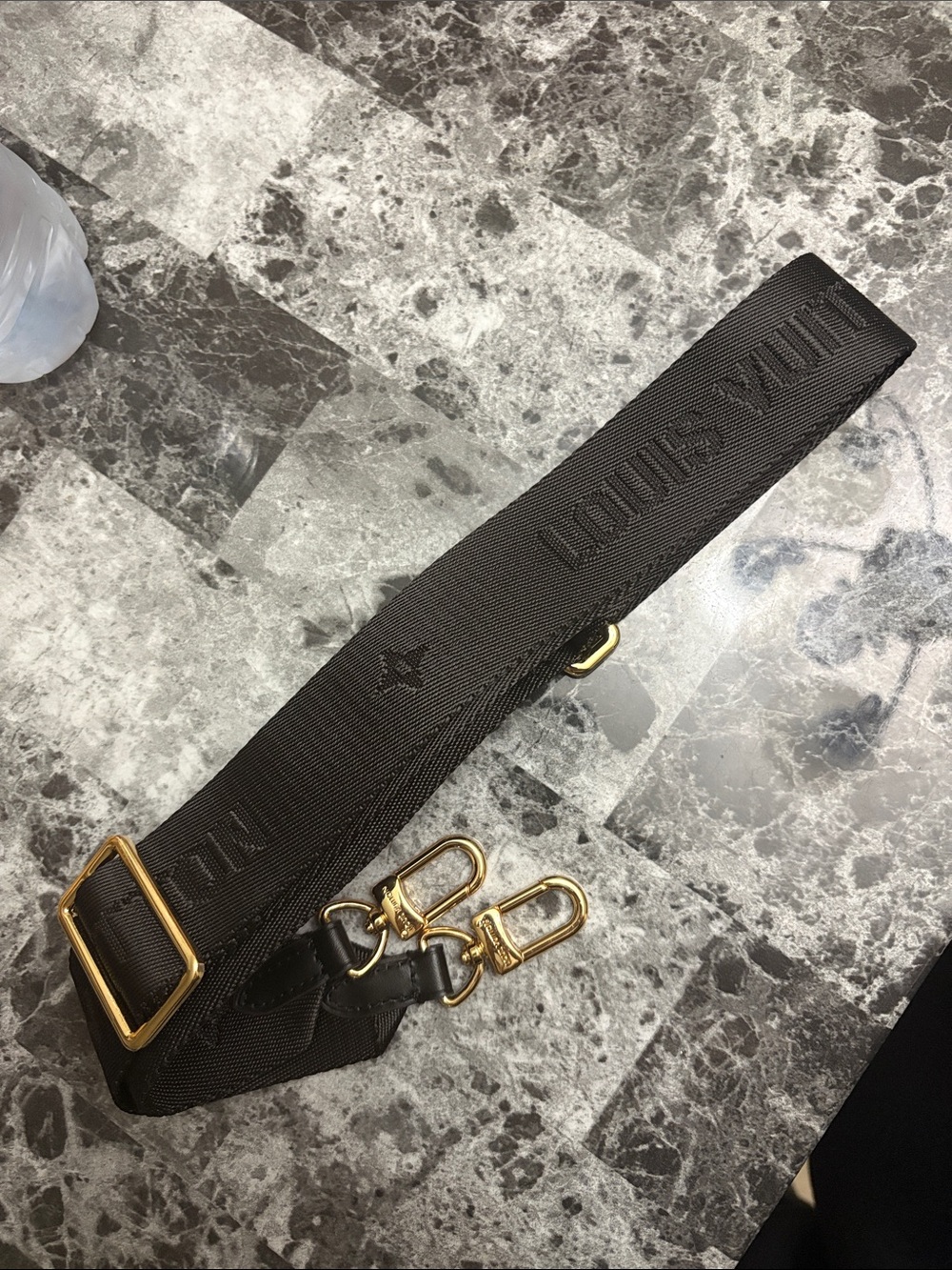 Louis Vuitton black guitar strap adjustable